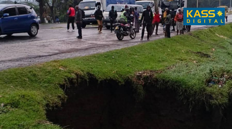 Tension High Along Nakuru–Eldoret Highway After Road Collapse